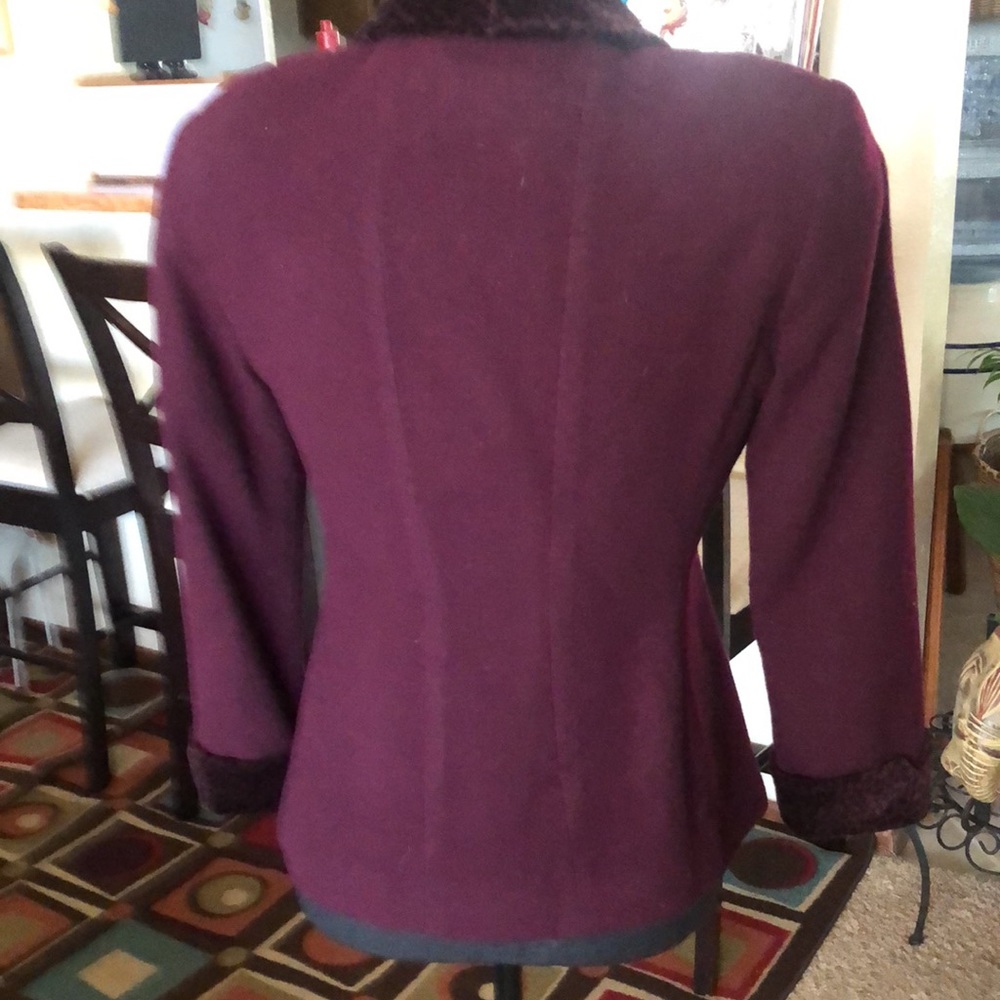 Jasper A.S.L. Petite Plum Purple Wool Suit Jacket - Picture 5 of 5